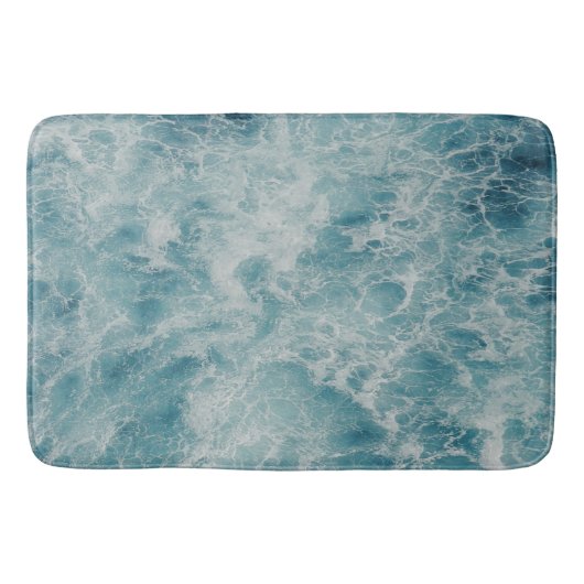 Tapis De Bain Blue Ocean Summer Beach Waves (Devant)