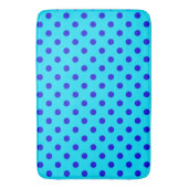 Tapis De Bain Blue On Cyan Polka Dots Pattern Design (devant Vertical)