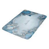 Tapis De Bain Blue Ornate Floral Bath Mat (Angle)