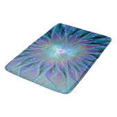 Tapis De Bain Blue Purple Flower Dream Abstrait Fractal Art (Angle)