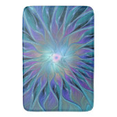 Tapis De Bain Blue Purple Flower Dream Abstrait Fractal Art (devant Vertical)