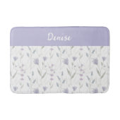 Tapis De Bain Blue Purple Watercolor Wildflower Monogram  (Devant)