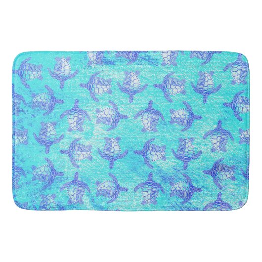 Tapis De Bain Blue Sea Turtle Print (Devant)