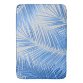 Tapis De Bain Blue Silver Grey Palm Feuilles Dream #1a (devant Vertical)