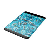 Tapis De Bain Blue Swirls Digital Abstrait Art (Angle)