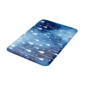 Tapis De Bain Blue White Nature Raindrops Motif Bath Mat (Angle)