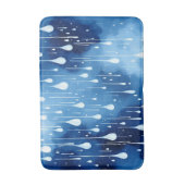 Tapis De Bain Blue White Nature Raindrops Motif Bath Mat (Devant (Vertical))