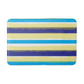 Tapis De Bain Blue White Yellow Summer Stripes (Devant)