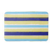 Tapis De Bain Blue White Yellow Summer Stripes (Devant)