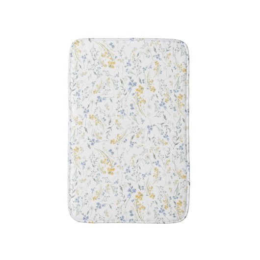 Tapis De Bain Blue Yellow Wildflower Pattern (Devant (Vertical))