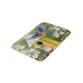 Tapis De Bain Bluebirds et Hexagon Birdhouse Blue (Angle)