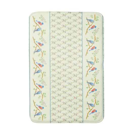 Tapis De Bain Bluebirds Pair Jaune (Devant (Vertical))