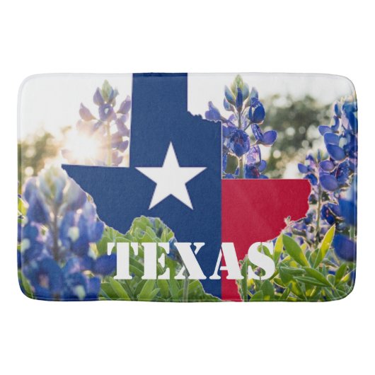Tapis De Bain Bluebonnets Blue Flowers Texas texan Floral (Devant)