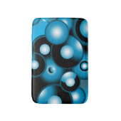 Tapis De Bain Blues Cercle Concentré Orbital Art Abstrait (Devant (Vertical))