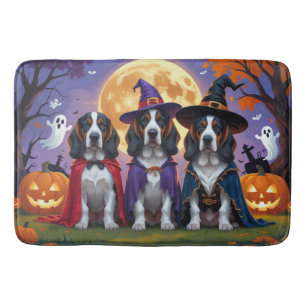 Tapis De Bain Bluetick Coonhound Chiens Citrouille Halloween Fun