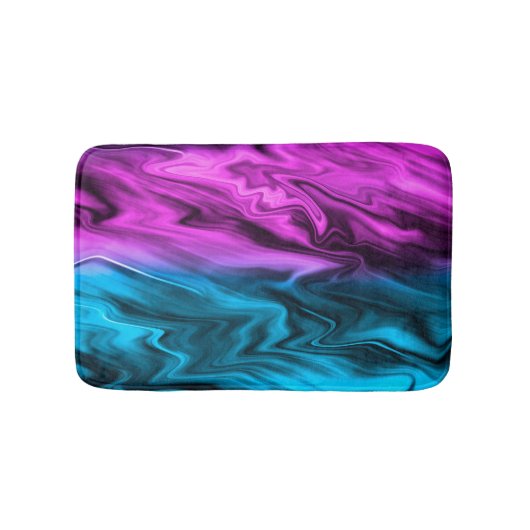 Tapis De Bain Blurred arrière - plan à la mode pourpre et bleu (Devant)