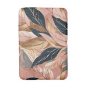 Tapis De Bain Blush Pink Gold Modern Boho Collection Feuilles (Devant (Vertical))