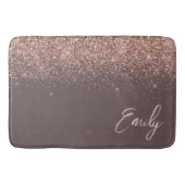 Tapis De Bain Blush Rose Gold Terracotta Pailleté Monogramme (Devant)