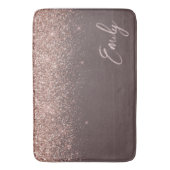 Tapis De Bain Blush Rose Gold Terracotta Pailleté Monogramme (devant Vertical)
