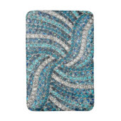 Tapis De Bain bohème chic gris argenté bleu turquoise (Devant (Vertical))