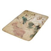 Tapis De Bain Bohème chic Paris Scripts oiseau français botaniqu (Angle)