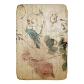 Tapis De Bain Bohème chic Paris Scripts oiseau français botaniqu (devant Vertical)