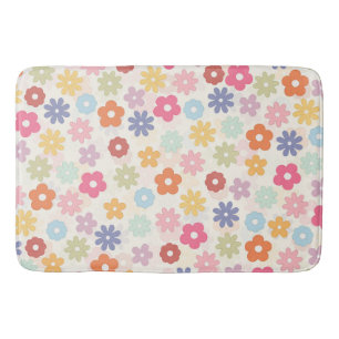 Tapis De Bain Boho 70's Retro Daisy Flowers