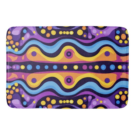 Tapis De Bain Boho Abstrait coloré 12 (Devant)