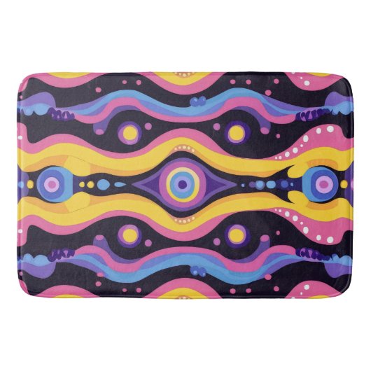 Tapis De Bain Boho Abstrait coloré 3 (Devant)