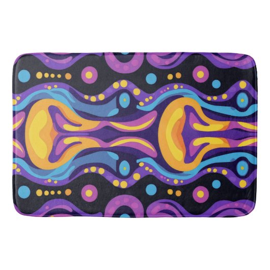 Tapis De Bain Boho Abstrait coloré 8 (Devant)