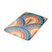 Tapis De Bain Boho Aquarelle Rouge Turquoise Orange arc-en-ciel (Angle)