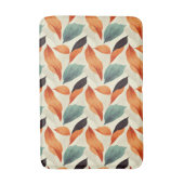 Tapis De Bain Boho artistique orange bleu noir feuilles (Devant (Vertical))