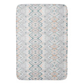 Tapis De Bain Boho Beach Turquoise Pêche Gris Chevron Diamant (devant Vertical)