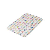 Tapis De Bain Boho Blanc Multi Arc-en-ciel (Angle)