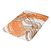 Tapis De Bain Boho Brown, Orange Abstract Design (Angle)