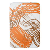 Tapis De Bain Boho Brown, Orange Abstract Design (devant Vertical)