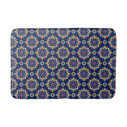 Tapis De Bain Boho Chic géométrique motif floral (Devant)