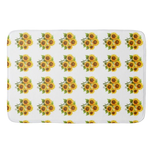 Tapis De Bain Boho Classic Cute Mordern rustique tournesol (Devant)