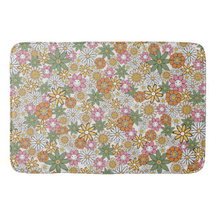 Tapis De Bain Boho Daisy Flowers les années 70 Floral Super