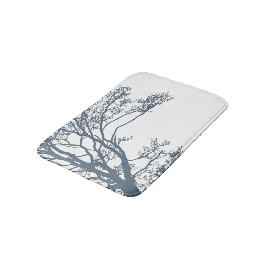 Tapis De Bain Boho d'arbre simple bleu (Angle)