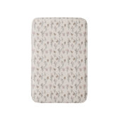 Tapis De Bain Boho Feuille Botanique Beige Cream rose Noir (Devant (Vertical))