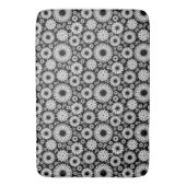 Tapis De Bain Boho fleurs Motif floral vectoriel noir et blanc (devant Vertical)