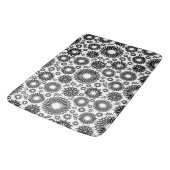 Tapis De Bain Boho fleurs Motif floral vectoriel noir et blanc (Angle)