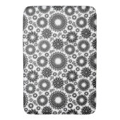 Tapis De Bain Boho fleurs Motif floral vectoriel noir et blanc (devant Vertical)