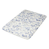 Tapis De Bain Boho Fleurs sauvages bleu et blanc (Angle)