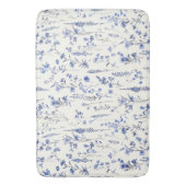 Tapis De Bain Boho Fleurs sauvages bleu et blanc (devant Vertical)
