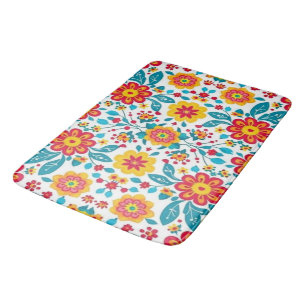 Tapis De Bain Boho Floral Mexicain