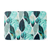 Tapis De Bain Boho green feuilles fun (Devant)