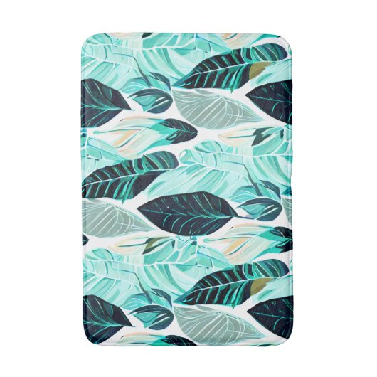 Tapis De Bain Boho green feuilles fun (Devant (Vertical))