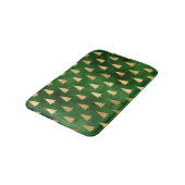 Tapis De Bain Boho Green Gold Trees Noël (Angle)